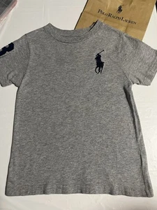 Polo Ralph Lauren Boys Big Pony Logo ‘3’ Crewneck T-shirt Blue Size 4/4T-B187 - Picture 1 of 11