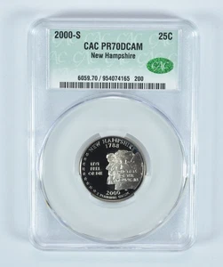 2000-S Washington State Quarter New Hampshire PR70 DCAM CAC CACg *4606 - Picture 1 of 5