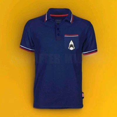 Fright Rags JAWS Blue Golf Polo Movie Shirt Embroidered 2XL Horror Shark New - Image 1 of 4