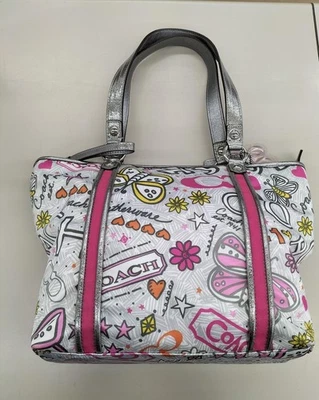 Bolso de Mano COACH Butterfly Rosa 13.3 Pulgadas Ancho F15712 Foto 1 de 4