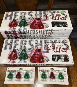 Vintage 1996 - 4 Sets Hershey Kisses Weihnachtsbeleuchtung & (2) 3 Stück Repl Caps - Bild 1 von 3