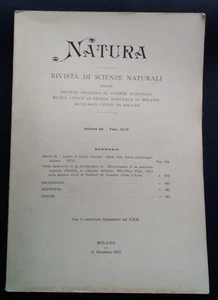 Natura - Rivista di scienze naturali - 1973 - Foto 1 di 5