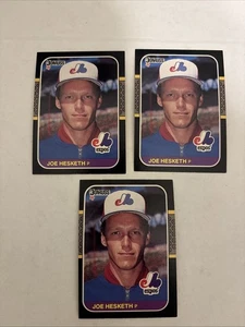 1987 Donruss Joe Hesketh (3) Karten Lot Expos Baseball Karten - Bild 1 von 2