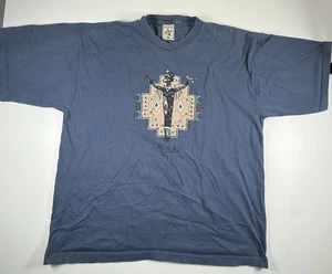 Vintage Santa Fe Men’s T-Shirt 2XL Alore Single Stitch Deer Aztec 90s Made USA - Picture 1 of 7