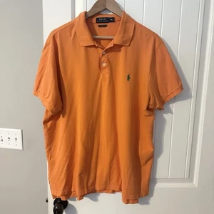 Polo Ralph Lauren Orange Polo Short Sleeve Shirt Size XXL Pima Stretch Mesh - Picture 1 of 5