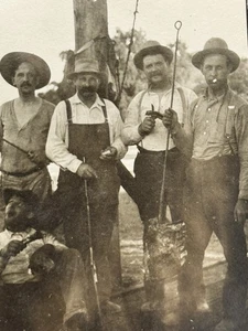C 1900 RPPC 4 Industrial Workers - Picture 1 of 3