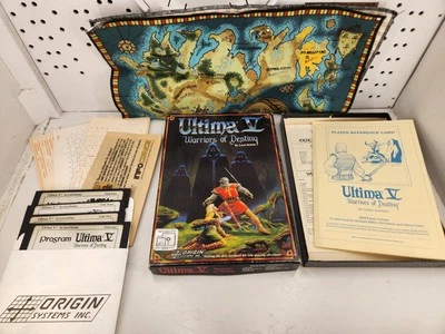 Ultima V Warriors of Destiny IBM TANDY Origin Systems W/ CLOTH MAP, No coin 5.25 - Image 1 of 4