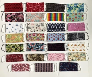 Gesichtsmaske 2-lagig Baumwolle, Filtertasche, 26 Stile, Erwachsene normal SCHNELLER VERSAND! - Bild 1 von 12