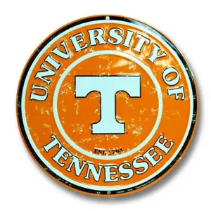 TENNESSEE VOLUNTEERS 24" ROUND X LARGE METAL MAN CAVE SIGN EST 1794 DISTRESSED - Picture 1 of 4
