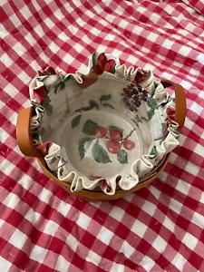 Correas de cuero con botones de colección Longaberger 1999 con protector y conjunto de revestimiento de frutas - Imagen 1 de 8
