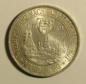 1931 A Germany 3 Reichsmark (Magdeburg) Silver KM#72 - Picture 1 of 2