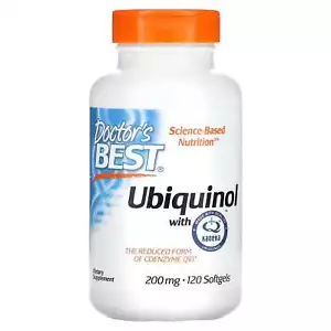 2 X Doctor's Best, Ubiquinol with Kaneka, 200 mg, 120 Softgels - Picture 1 of 2