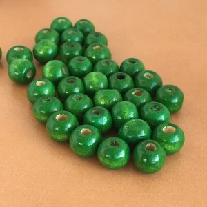 150X Wood Beads Green 8.5x6.5mm Wooden Jewellery Making Craft Spacer - Picture 1 of 7