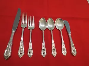 Punto rosa argento sterling di Wallace 7 pezzi set quasi nuovo - Foto 1 di 12