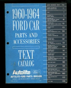 Ford 1960-1964 Piezas y Accesorios Automóviles Catálogo Texto Original 1969 Impresión - Imagen 1 de 9