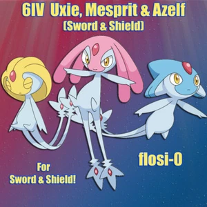 6IV Shiny Azelf Mesprit Uxie Pokemon Sword and Shield