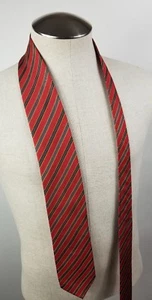 ITALO FERRETTI SILVI MARINA 100% Seide Krawatte Hand Made in Italy rot gestreift - Bild 1 von 4