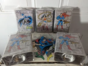 DC COMICS TIN COIN BANK LOT SUPERMAN BATMAN W.W LOGO- NEW W/ RETAIL DISPLAY BOX! - Picture 1 of 12