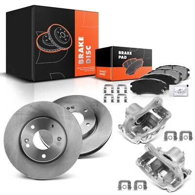Front Disc Rotor & Ceramic Pads + Calipers for Hyundai Sonata Tiburon Kia Optima - Image 1 of 4