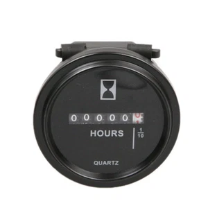 2" Round Quartz 12-24-48 V Hour Meter Hourmeter Boat Lawn Tractor Gauge 8-80VDC - Picture 1 of 3