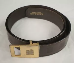 Cinturón de cuero con hebilla con logotipo de Givenchy vintage - Imagen 1 de 8
