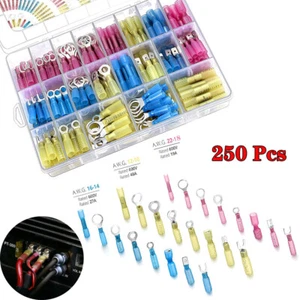 250X Heat Shrink Wire Connectors Electrical Terminals Solder Seal Kit Waterproof - Picture 1 of 11