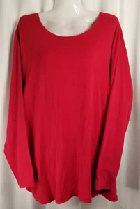 Camiseta estilo camiseta clásica para mujer roja manga larga talla 3X  - Imagen 1 de 5