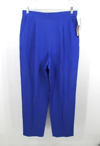 NWT TANJAY Pleated Career Pants Women SZ 12 Purple Vintage 90s Pockets Side Zip - Picture 1 of 19