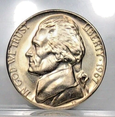 1967 GEM BU Jefferson Nickel Uncirculated from U.S. Special Mint Set "RARE ONE" - Image 1 of 2