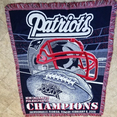 New England Patriots 2005 Super Bowl XXXIX Throw Blanket 42x56 Cover