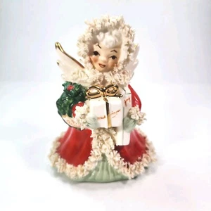 Vintage Napco S1700R Spaghetti Trimmed Dress Girl Angel Shopping Planter (READ) - Picture 1 of 16