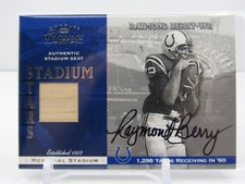 RAYMOND BERRY 2001 DONRUSS CLASSICS STADIUM SEAT PATCH AUTOGRAPH AUTO- COLTS!!