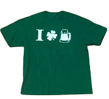 I SHAMROCK LOVE BEER Green St Patty Patricks Day Funny T Shirt - Irish LARGE L