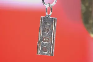 Vintage Sterling Silver 925 Bar Necklace/Pendant 4.42g - Picture 1 of 10
