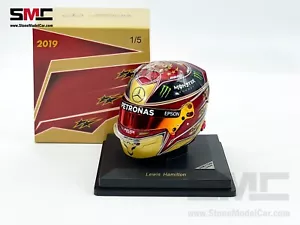 Mercedes AMG F1 W10 #44 Lewis Hamilton Abu Dhabi GP 2019 6x WDC 1:5 Spark Helmet - Picture 1 of 10