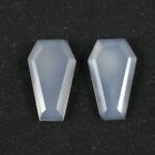 Natural White Moonstone Coffin Shape Tablet Faceted Cut Cut Size 20x12MM