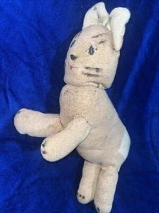 Vintage Sock monkey Sock “Cat” Handmade Stuffed Animal - Picture 1 of 8