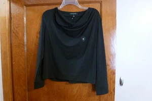 Banana Republic Damenoberteil Größe Medium schwarz drapierter Ausschnitt Recycling Poly Repreve NEU - Bild 1 von 2