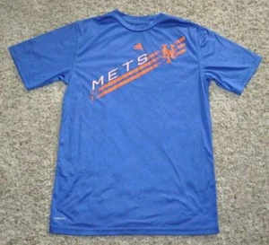 Adidas NY Mets MLB Baseball Climalite Short Sleeve Top Boys-sz 18/20 - Picture 1 of 4