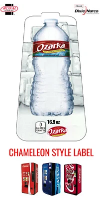 (1) Royal Vendors Chameleon "Ozarka Water" 16.9 oz Bottle Vend Label