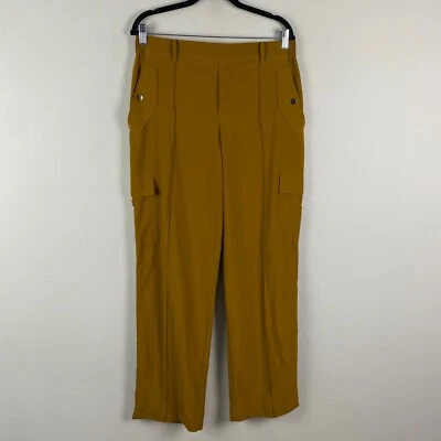 Pantalones Athleta Mujer 14 Vienna Bolsillo Carga Mostaza Dorado Cintura Elástica Foto 1 de 4