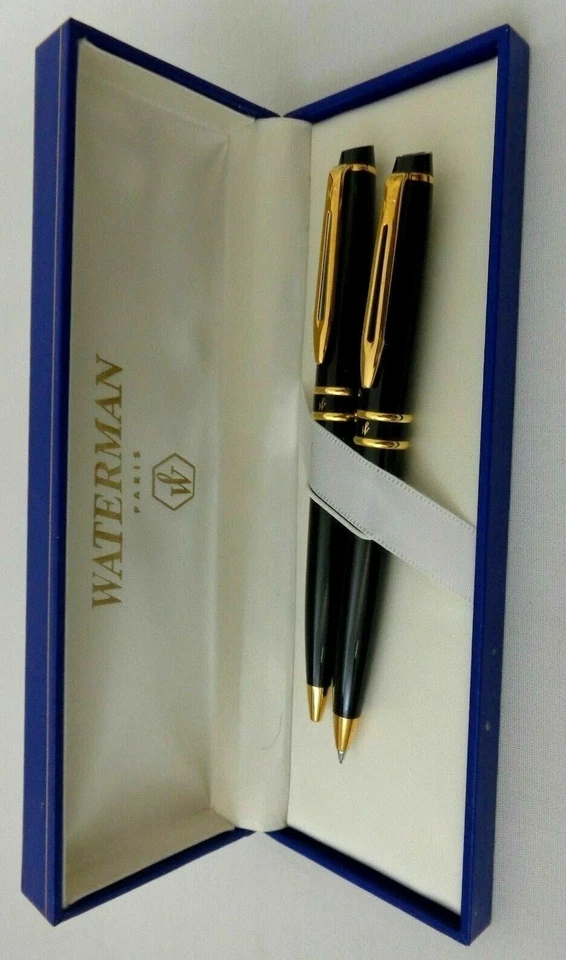 Juego de bolígrafo y lápices Waterman Expert negro y dorado de 0,7 en caja como nuevo original* Foto 1 de 1