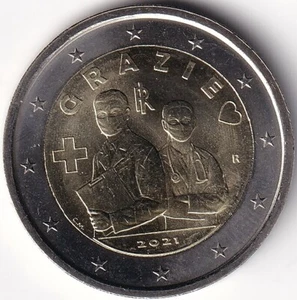 2 Euro Commemorative Coin Italy - 2021 - "Health Professions" - Picture 1 of 2