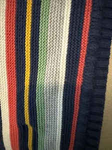 Preppy Stripes Jungen Strick Babydecke - Bild 1 von 5