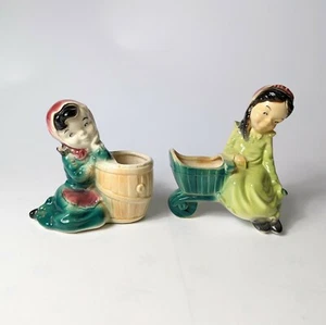 Royal Copley Planters Dutch Girls Glazed Pottery Kitsch - Picture 1 of 12