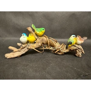 Top Collection Colorful Bird Figurine On Driftwood Fairy Garden Home Decor - Imagen 1 de 8