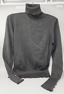 Classiques Entier Womens Sweater Pullover Long Sleeve Top Turtleneck SMALL Black - Picture 1 of 7