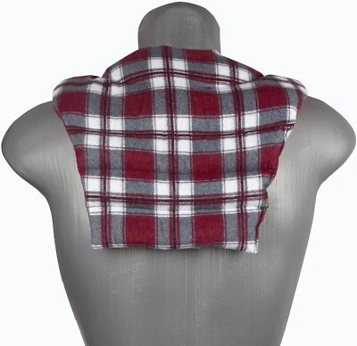 GIRAFFENLAND Wärme Nackenhörnchen mit Rückenteil - Flanell karo-rot - Kissen mit Körner