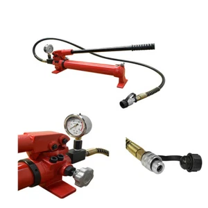Air Hydraulic Hand Pump Pressure Gauge 72" Hose Coupler MH3 Manual 10,000 PSI - Picture 1 of 6