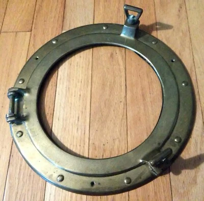 罕见 - PENCO 黄铜金属海洋船 PORTHOLE 11.5 英寸航海墙镜装饰 — 第 1/4 张图片